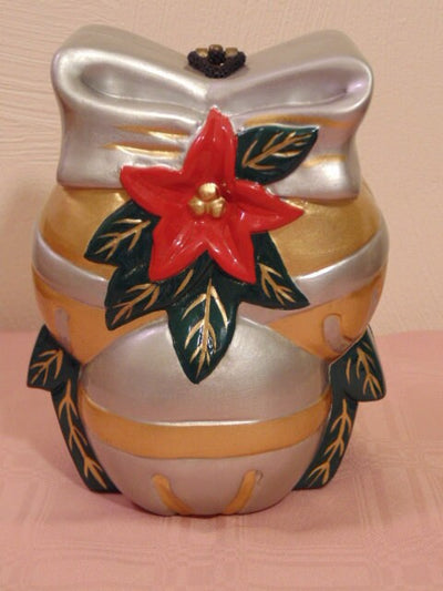Vintage Timmy Woods Poinsettia Purse: Acacia Wood Christmas Bag