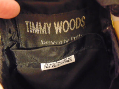 Vintage Timmy Woods Poinsettia Purse: Acacia Wood Christmas Bag