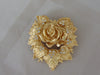 Vintage Elizabeth Taylor Rose Brooch: Golden Avon Jewelry