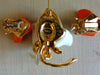 Vintage KJL Flower Brooch and Clip Earring Set: Peach & White Floral Jewelry