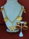 Vintage KJL Royal Sea Collection: Necklace and Clip On Earrings Set