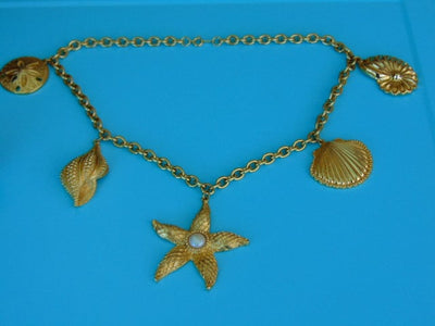 Vintage KJL Royal Sea Collection: Necklace and Clip On Earrings Set