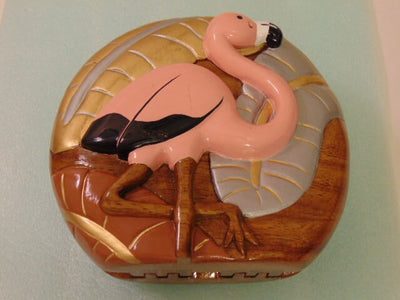 Vintage Timmy Woods Wooden Flamingo Purse: Collectible Shoulder Bag