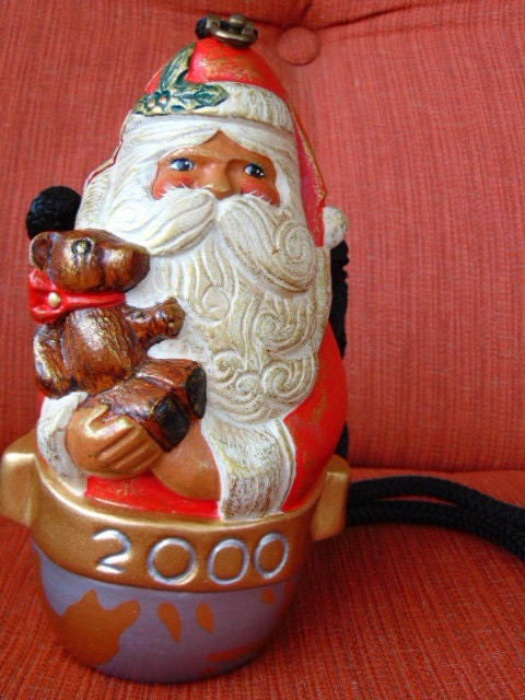Vintage Timmy Woods Santa Claus Wooden Purse - 2000 Collectible