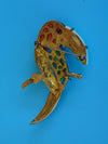 Vintage Lucite Parrot Brooch: Aurora Borealis Rhinestones, Mid Century Modern