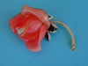 Vintage KJL Pink Enameled Crystal Flower Brooch