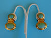 Elizabeth Taylor Clip On Earrings-Faux Green Opal Gold Earrings, Kenneth Jay Lane Earrings