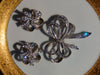 Vintage KJL Rhinestone Bow Brooch and Clip Earring Set