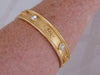 Vintage Liz Taylor Gold Bangle Bracelet: Crystal Heart & Rose Design
