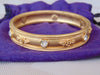Vintage Liz Taylor Gold Bangle Bracelet: Crystal Heart & Rose Design