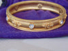 Vintage Liz Taylor Gold Bangle Bracelet: Crystal Heart & Rose Design