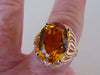 Vintage 14KTYG Citrine Ring: 6 Carat Oval Solitaire, Size 9.5