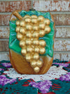 Vintage Timmy Woods Acacia Wood Grape Purse: Wearable Art
