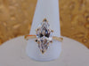 14KTYG Marquee CZ Ring - Size 7 3/4 - Prong Set