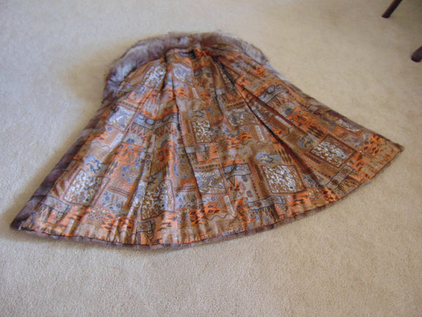 Vintage Sheared Beaver Fur Coat: Natural Raccoon Collar, Full Length