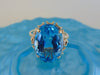10K Gold Natural Blue Topaz Ring - Size 9.75