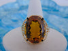 Vintage 14KTYG Citrine Ring: 6 Carat Oval Solitaire, Size 9.5