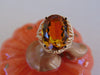 Vintage 14KTYG Citrine Ring: 6 Carat Oval Solitaire, Size 9.5