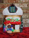 Vintage Timmy Woods Holiday House Wooden Crossbody Bag - Christmas Decor
