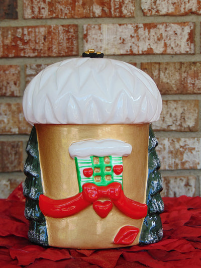 Vintage Timmy Woods Holiday House Wooden Crossbody Bag - Christmas Decor