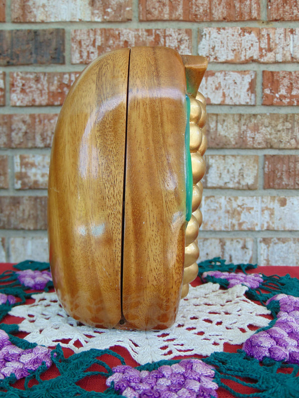 Vintage Timmy Woods Acacia Wood Grape Purse: Wearable Art