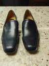 Avventura Black Leather Loafers Men's Size 9, Handmade in Spain