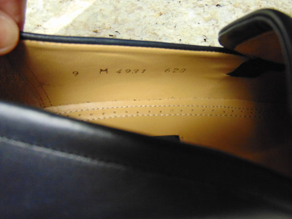 Avventura Black Leather Loafers Men's Size 9, Handmade in Spain