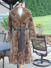 Vintage Sheared Beaver Fur Coat: Natural Raccoon Collar, Full Length