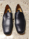 Avventura Black Leather Loafers Men's Size 9, Handmade in Spain