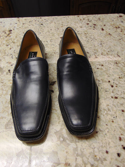 Avventura Black Leather Loafers Men's Size 9, Handmade in Spain