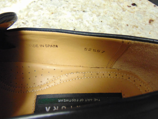 Avventura Black Leather Loafers Men's Size 9, Handmade in Spain