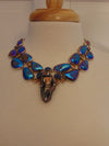 925 Silver Druzy Citrine Statement Necklace: Southwest Style
