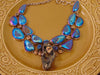 925 Silver Druzy Citrine Statement Necklace: Southwest Style