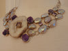 925 Silver Amethyst Druzy Statement Necklace: Western Rodeo Jewelry
