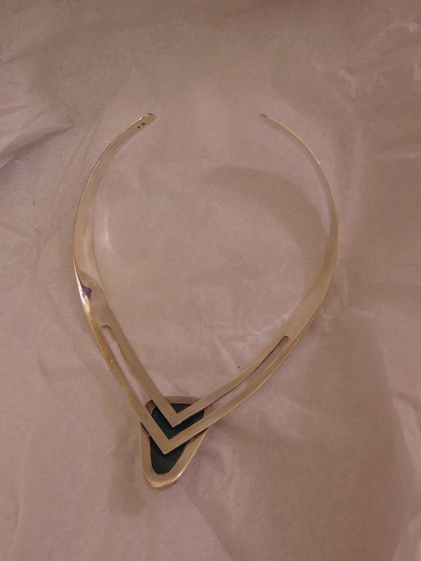 925 Sterling Silver Turquoise Choker: Southwest Western Jewelry
