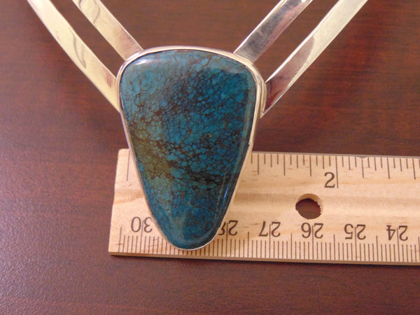 925 Sterling Silver Turquoise Choker: Southwest Western Jewelry