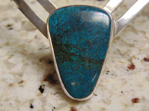 925 Sterling Silver Turquoise Choker: Southwest Western Jewelry
