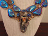 925 Silver Druzy Citrine Statement Necklace: Southwest Style