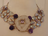 925 Silver Amethyst Druzy Statement Necklace: Western Rodeo Jewelry