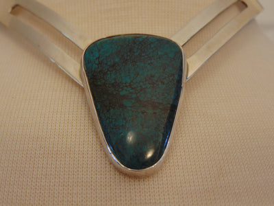 925 Sterling Silver Turquoise Choker: Southwest Western Jewelry