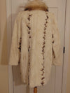 Reversible Bleached Shear Mink Fur Stroller with Fox Tux Trim