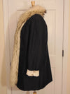 Reversible Bleached Shear Mink Fur Stroller with Fox Tux Trim