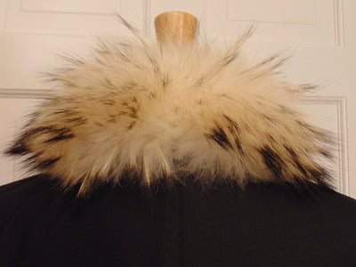 Reversible Bleached Shear Mink Fur Stroller with Fox Tux Trim
