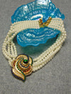 Vintage Pearl Choker: Rhinestone Cabochon Gold Tone Statement Necklace
