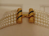 Vintage Pearl Choker: Rhinestone Cabochon Gold Tone Statement Necklace