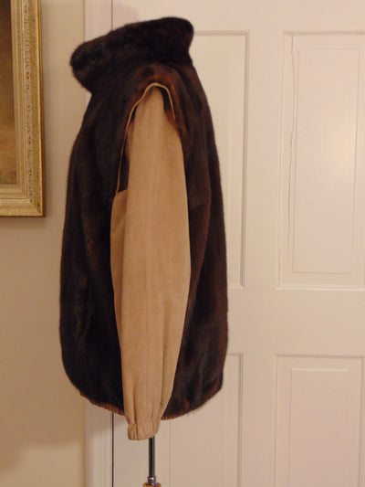 Reversible Mink Bomber Jacket Vest - Birger Christensen - Size XXL