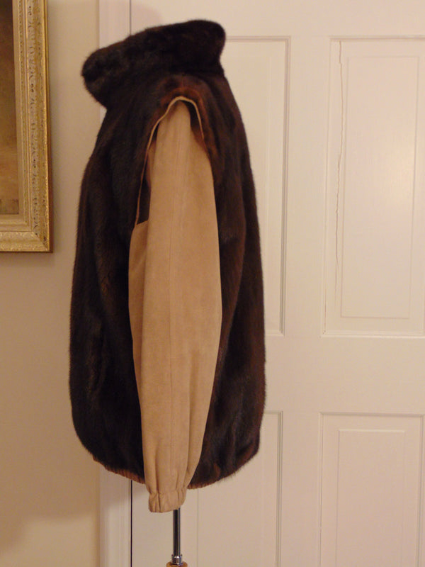 Reversible Mink Bomber Jacket Vest - Birger Christensen - Size XXL