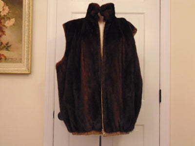 Reversible Mink Bomber Jacket Vest - Birger Christensen - Size XXL