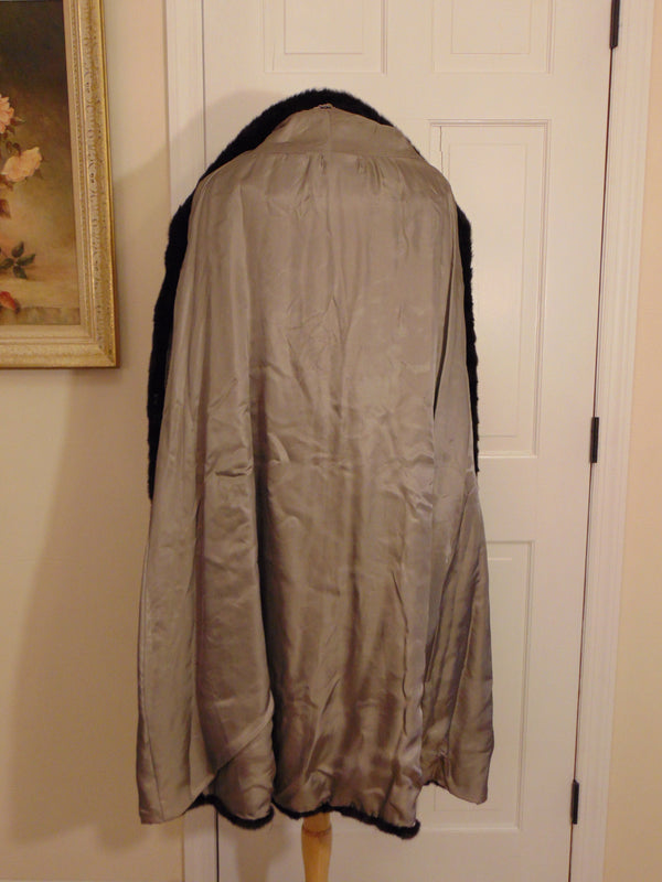 Vintage Section Mink Fur Coat: Mahogany & Sapphire, Full Length, Ladies Large