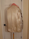 Vintage Animal Print Lamb Fur Coat: Mink Trim, Size Small